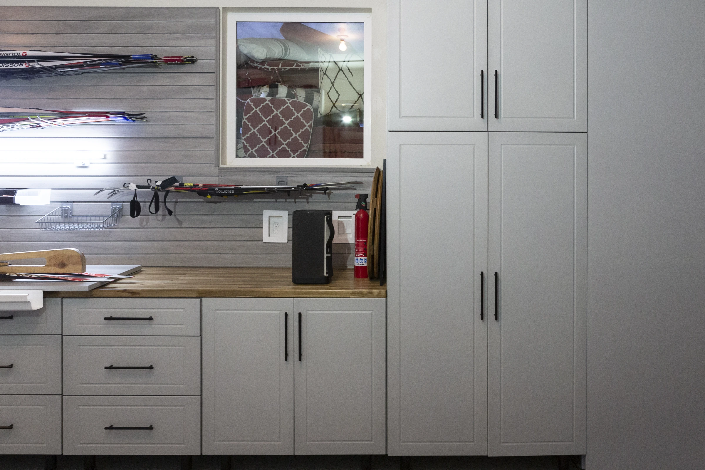 Custom garage cabinet installation