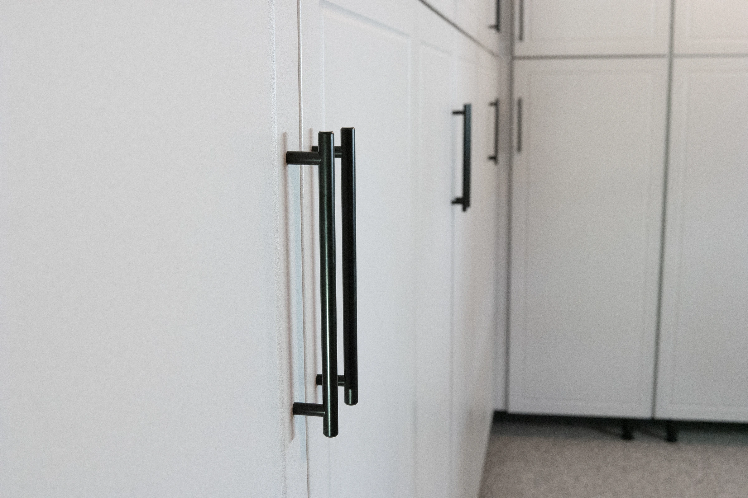 Custom garage cabinet installation