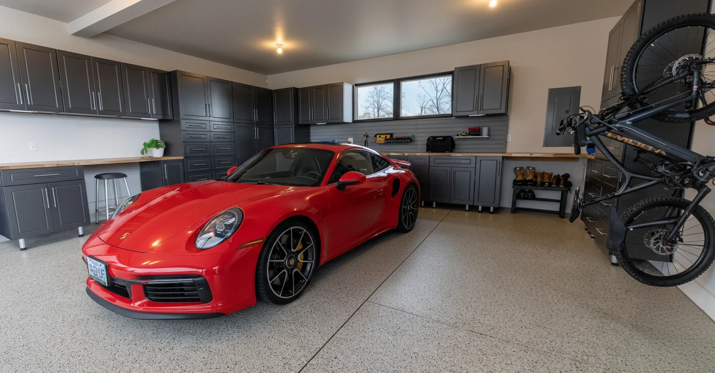 Garage cabinets with Porsche