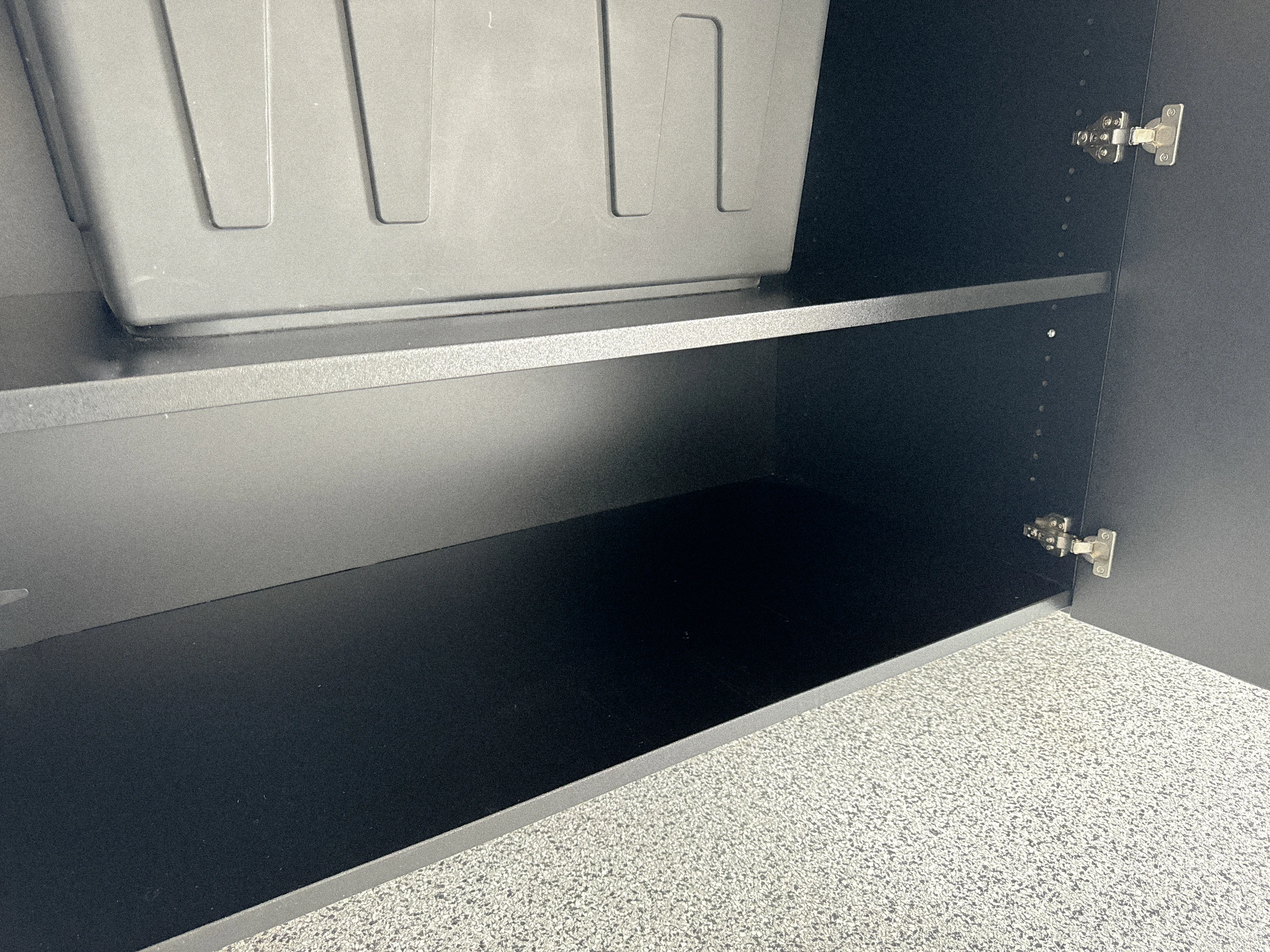 Pewter garage cabinet installation