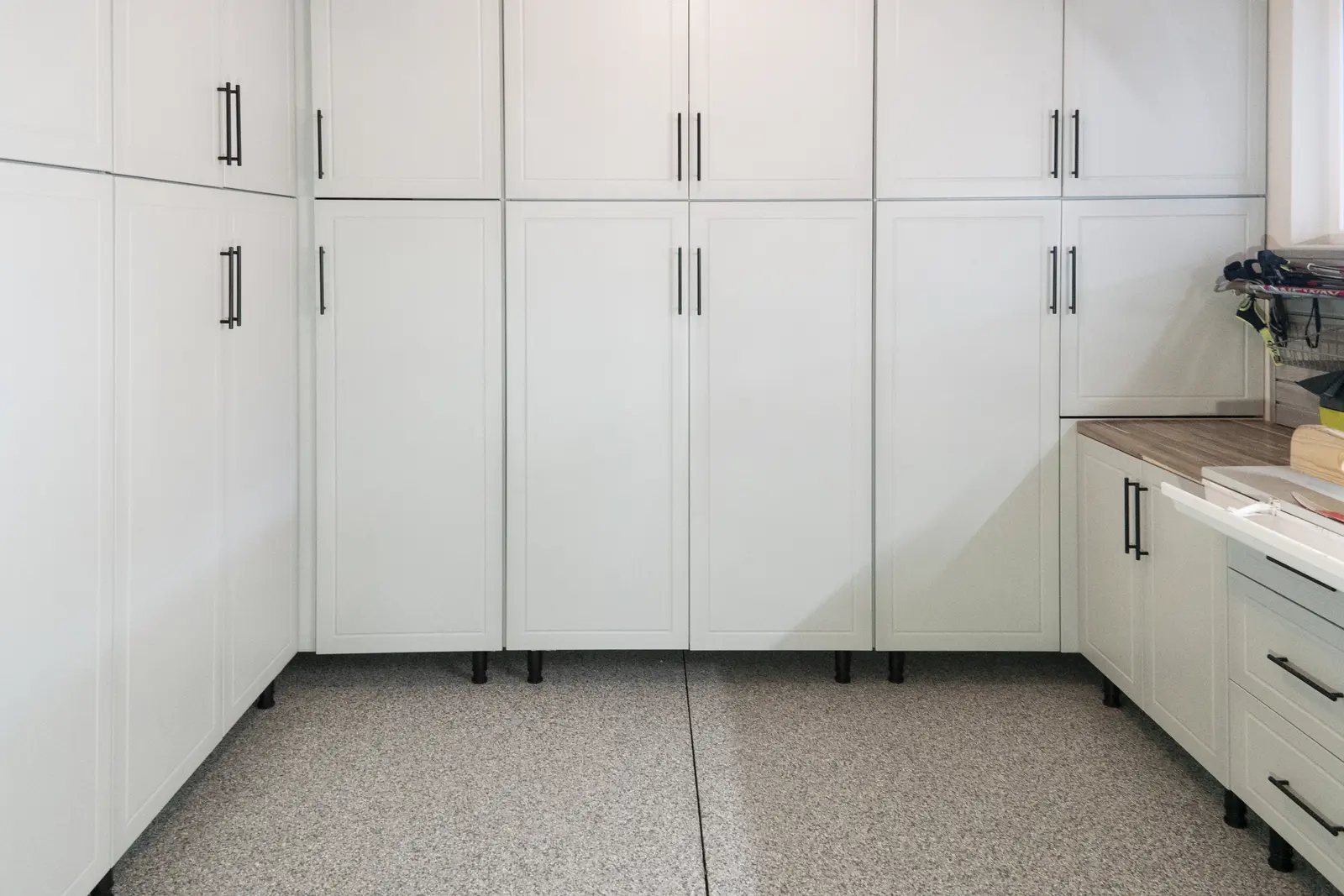 Adams custom garage cabinet installation