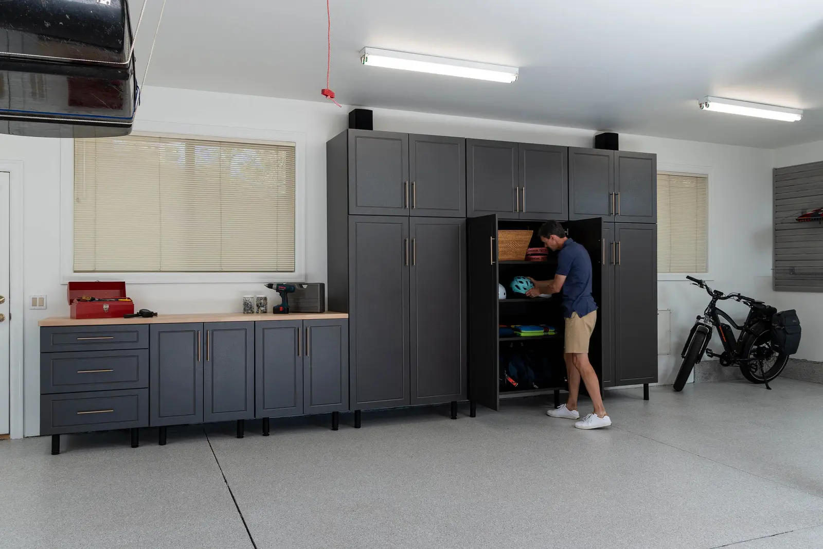 Bike helmet storage solution